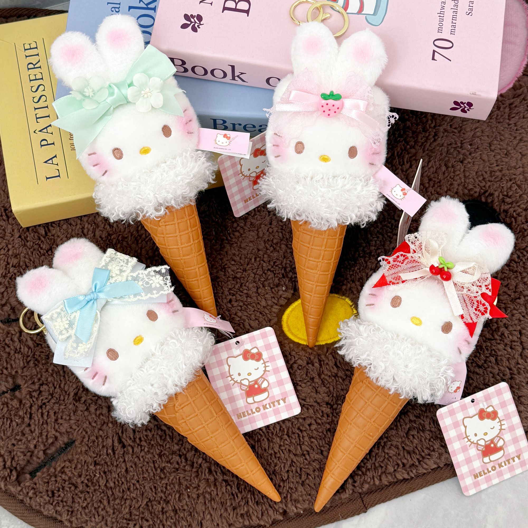 正版hellokitty甜筒系列kt三丽鸥包包娃娃挂件玩偶送人生日礼物女