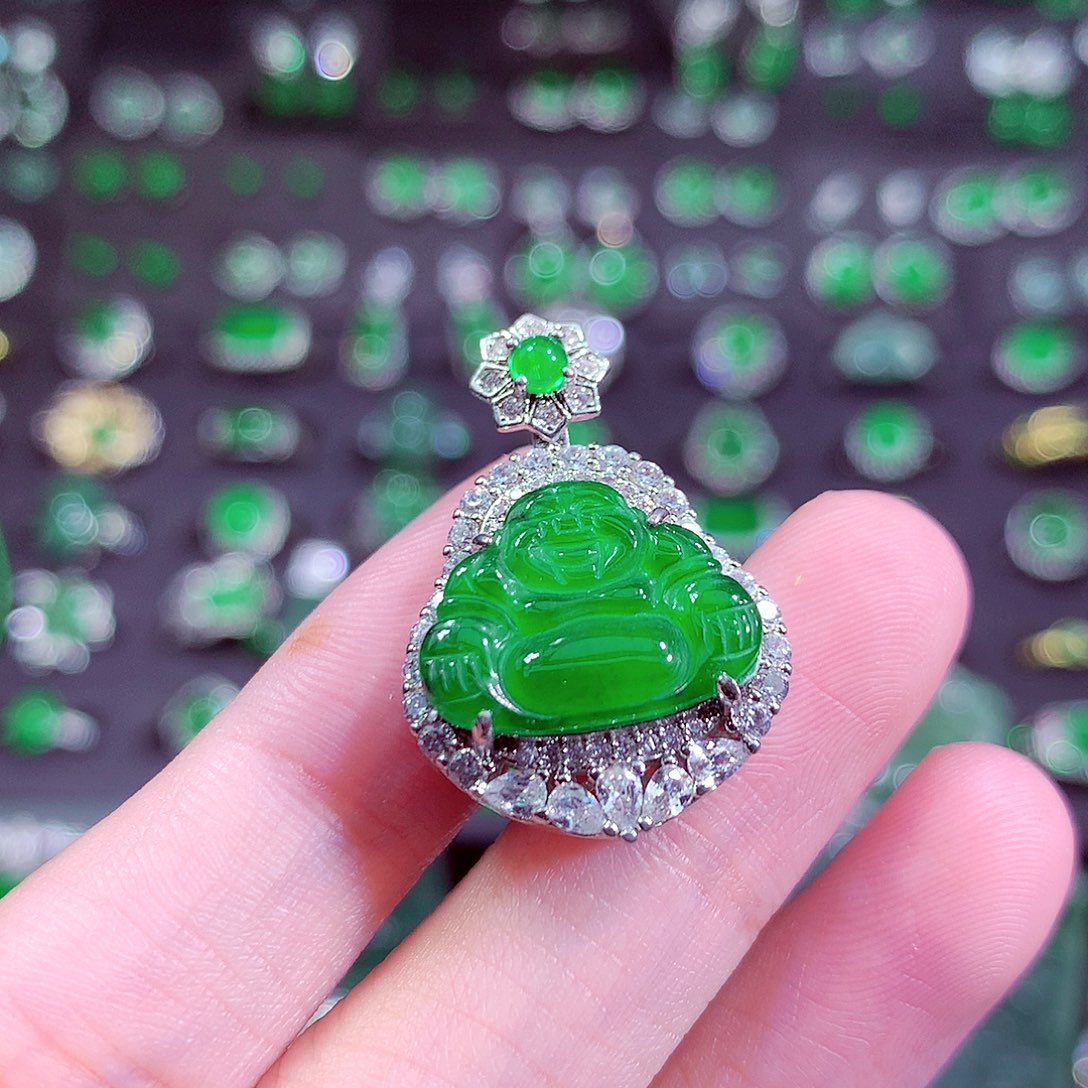 翡翠未镶嵌颈饰天然