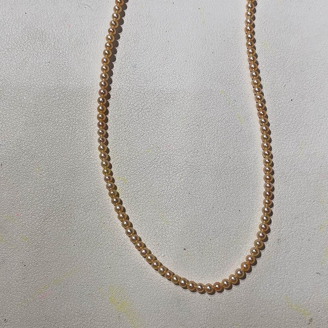 项链淡水珍珠未镶嵌3.3香槟金超值小精品