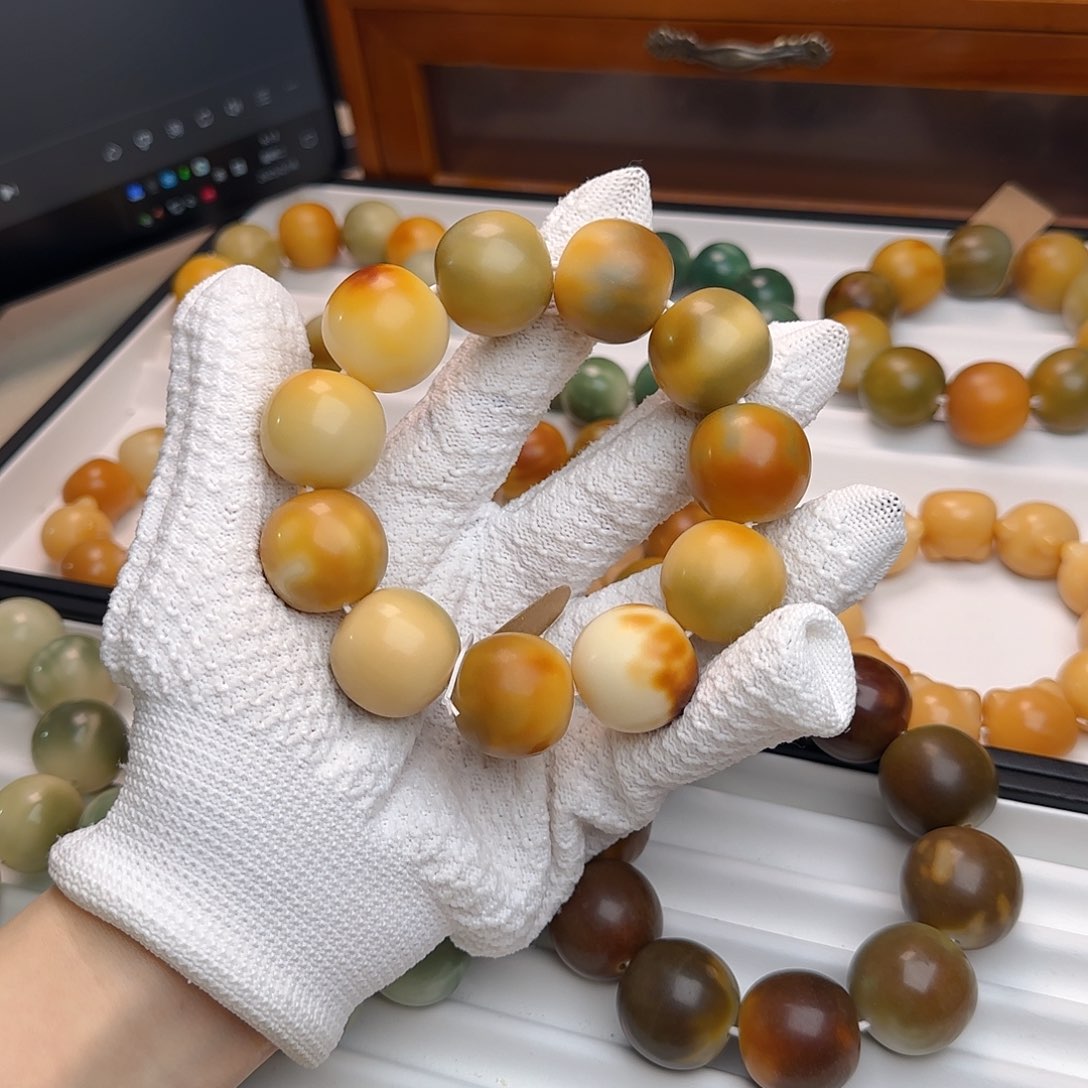 菩提根/象牙果手串卡23.5干磨苹果
