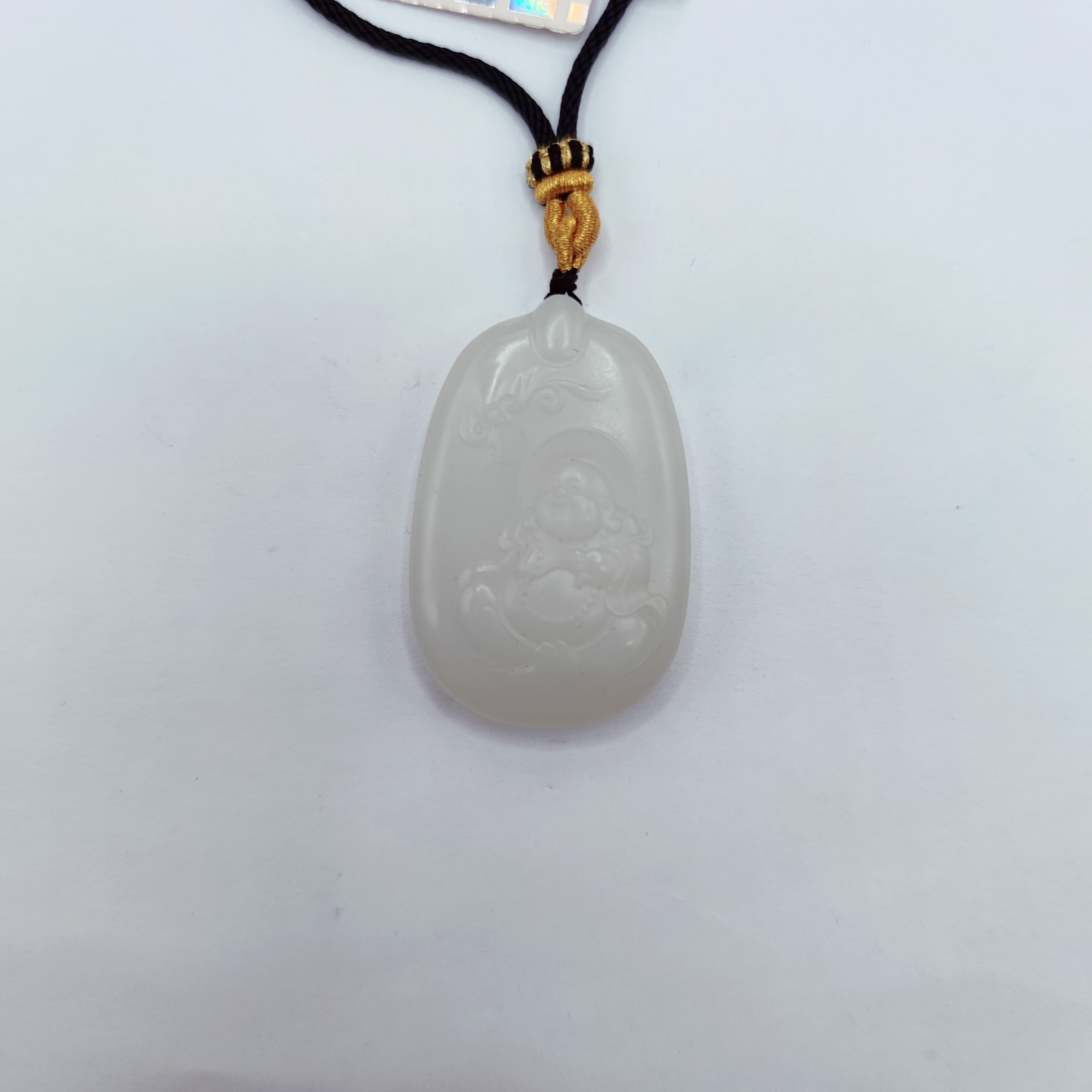 和田白玉弥勒挂件-M25GY003918-02