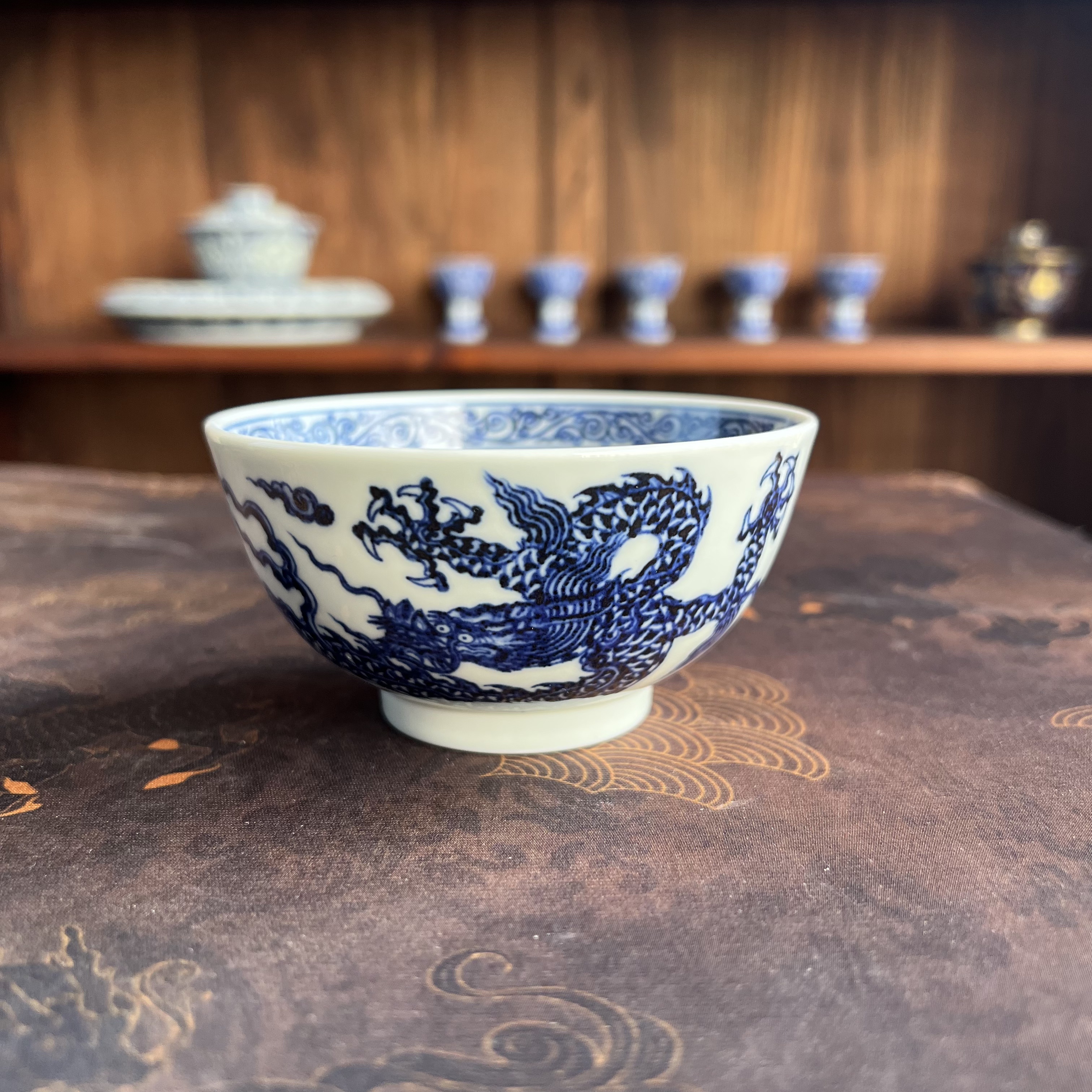 舜瓷天工一品龙杯手绘