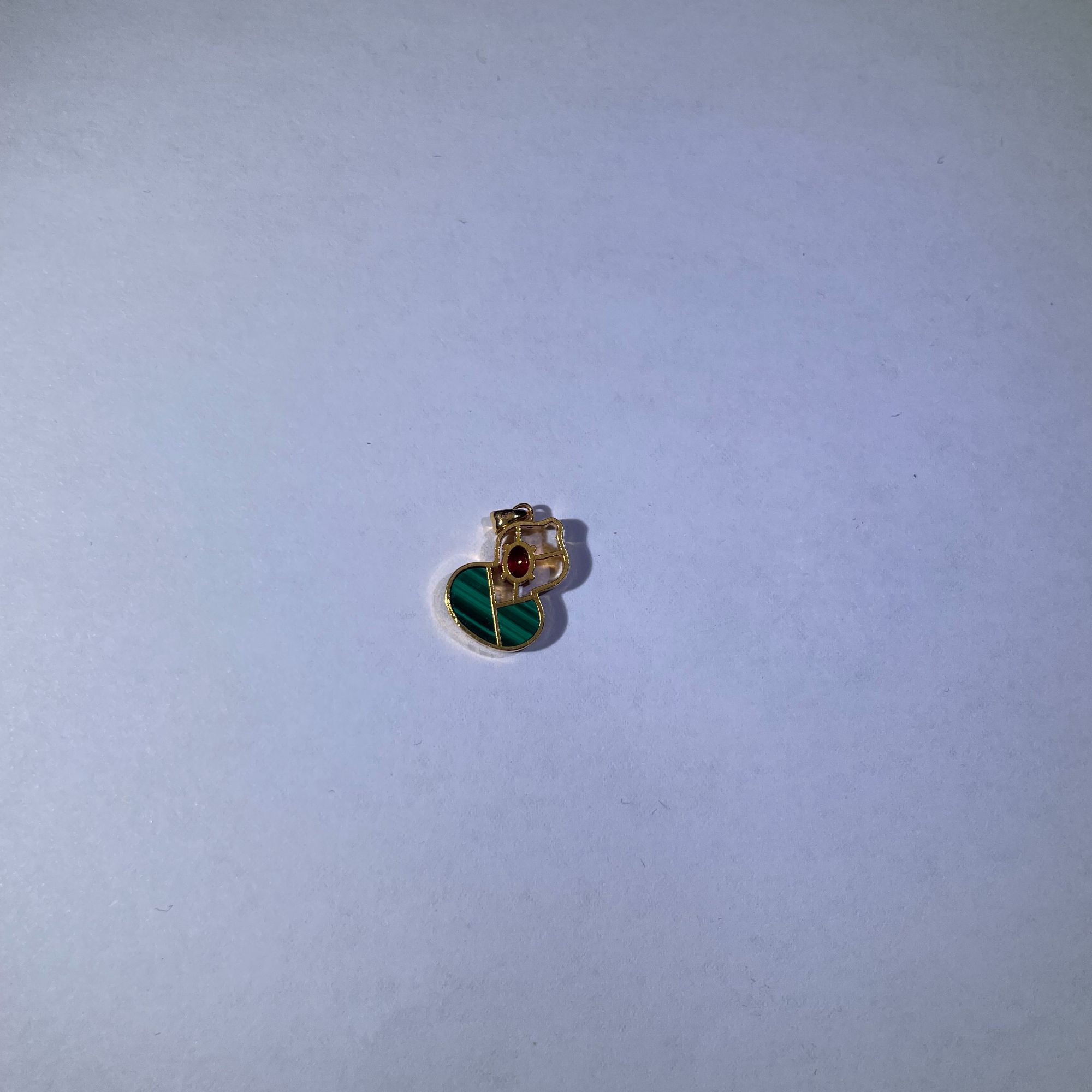 圣诞专属吊坠)18K金镶嵌孔雀石葫芦吊坠 多样性发一件