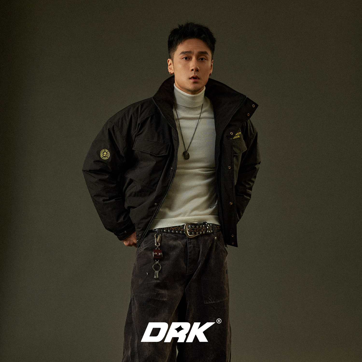 DRK【回溯】立领冲锋衣棉服冬季美式短款保暖防寒棉袄外套男女同款