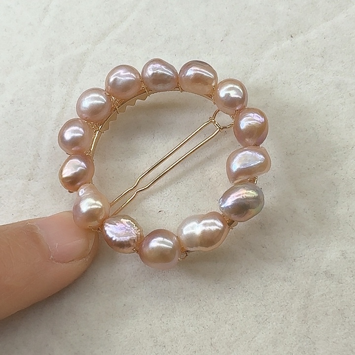 淡水珍珠发饰银S925镶嵌