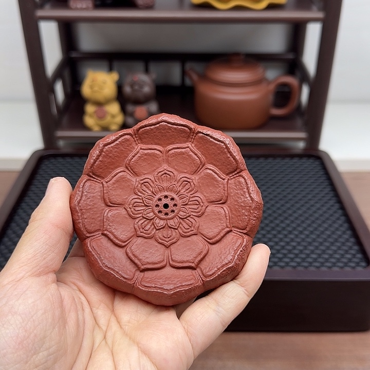 茶案朱泥可以插香的杯垫