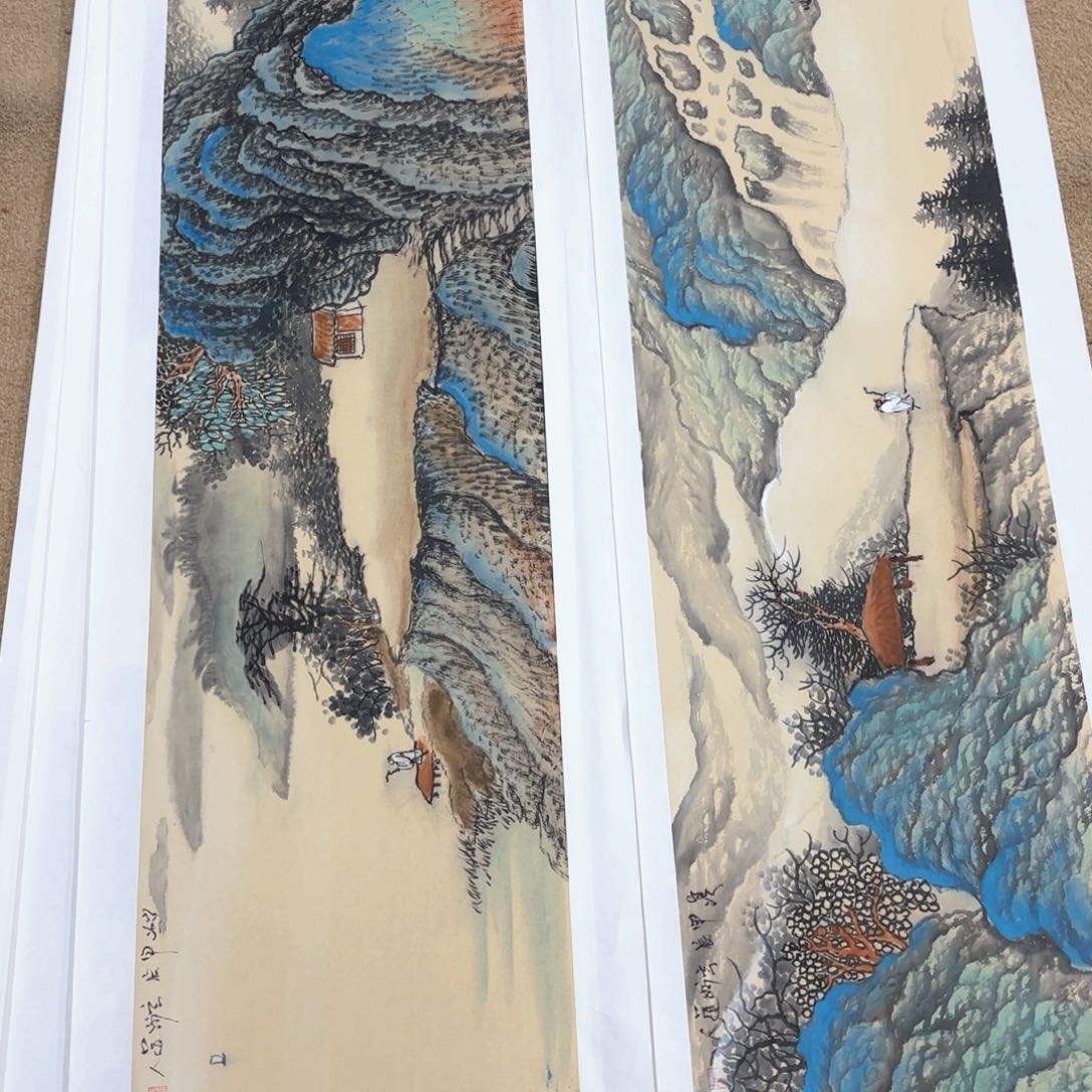 国画风****淡刘汉进两张打包朱