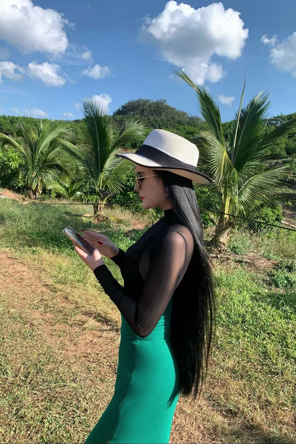 黑色性感连体透明上衣