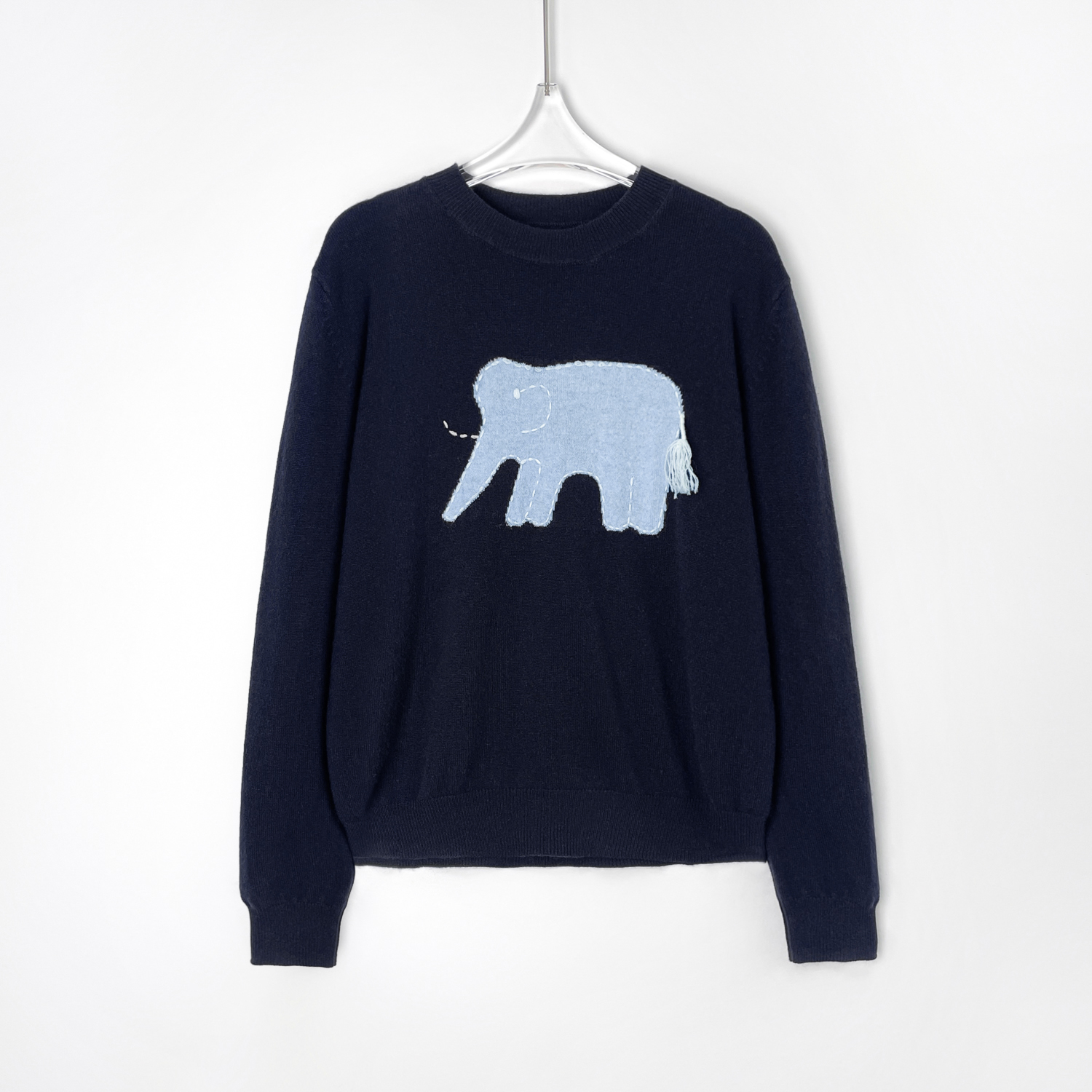 【P】“手工绣蓝色小象”全羊毛套头羊毛衫 XP86192