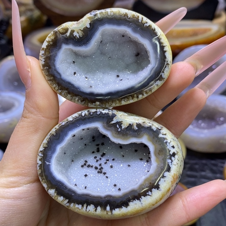 未镶嵌珠宝半成品水晶蓝软啵啵盆