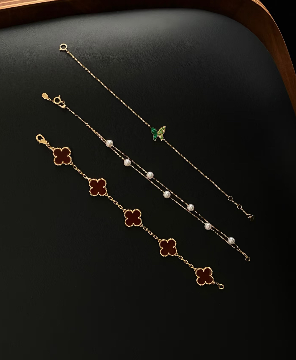 铜合金珐琅手链 铜合金小奈香风百搭中古手链女