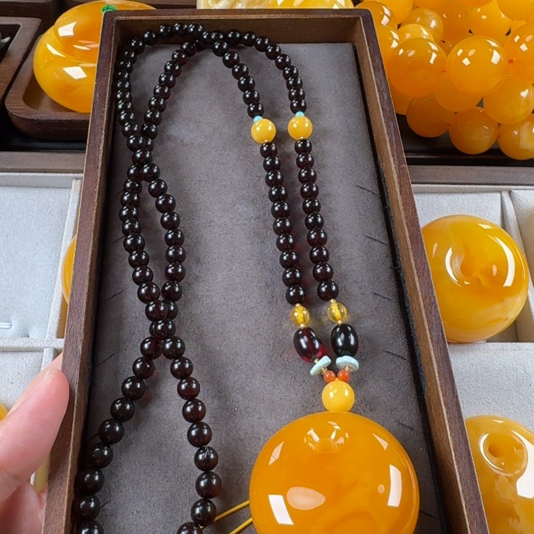 蜜蜡未镶嵌毛衣链