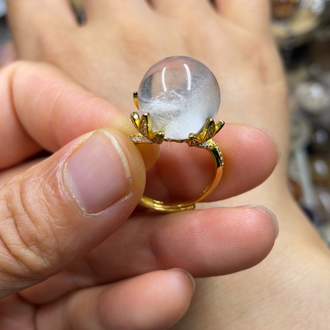 【闪购商品】水晶珠宝半成品银S925镶嵌戒指