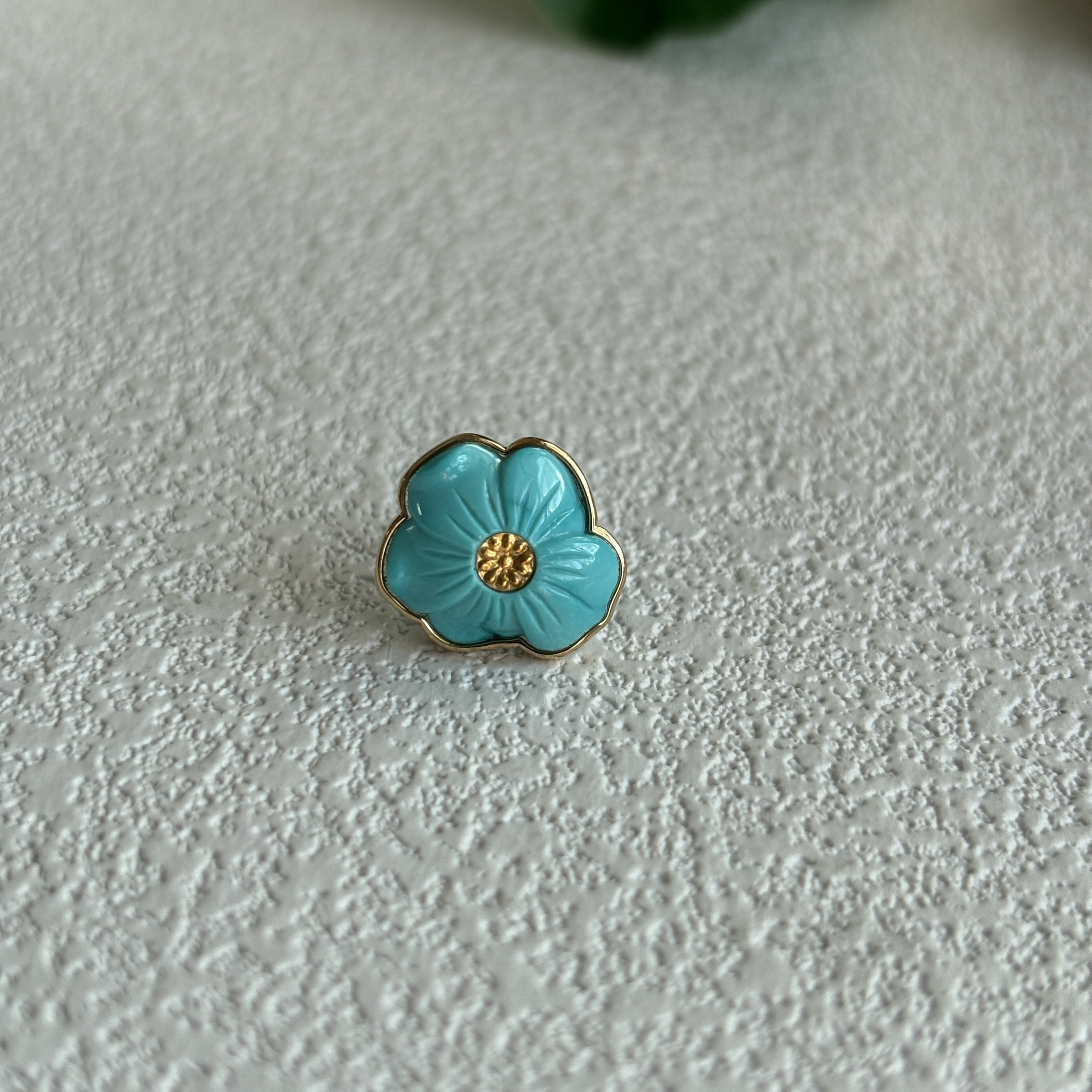 1200天然绿松石花卡子