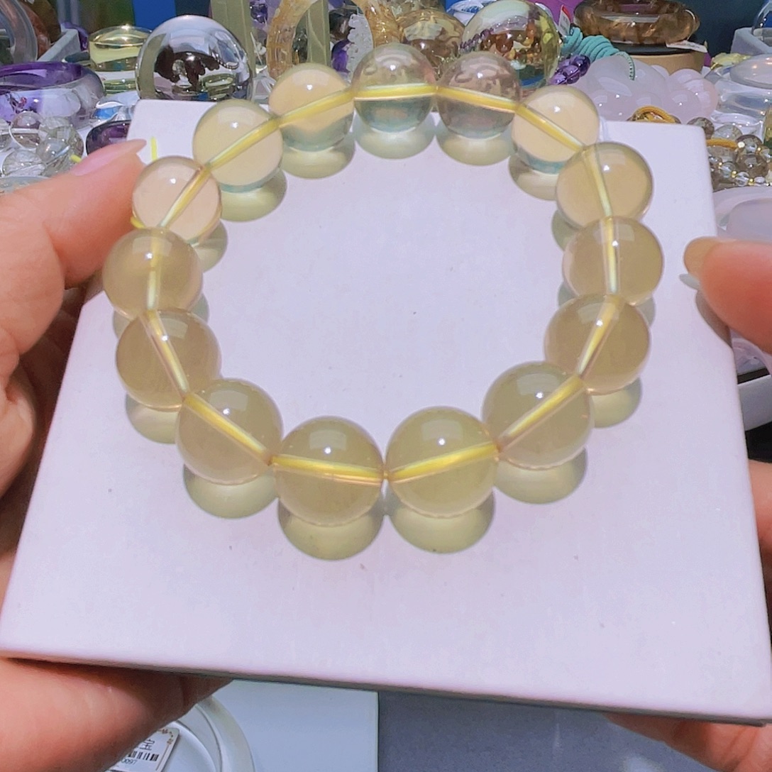 手镯未镶嵌水晶天然星光黄水晶特价手串