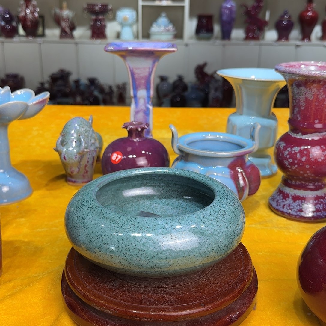 鎏***泊陶摆件郑家钧窑摆件