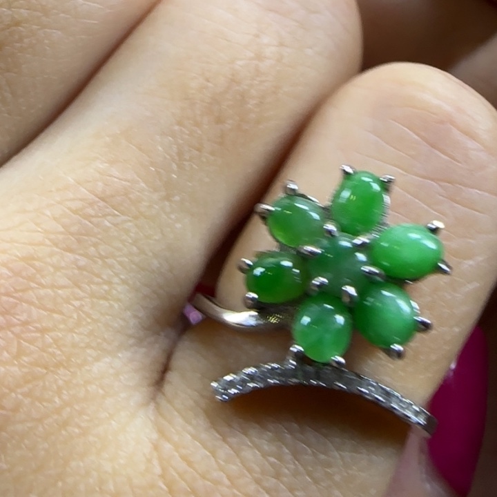 翡翠戒指银S925镶嵌1111111111