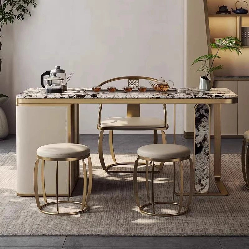 茶桌阳台现代办公室接待轻奢茶台椅组合高端别墅天然奢石茶台