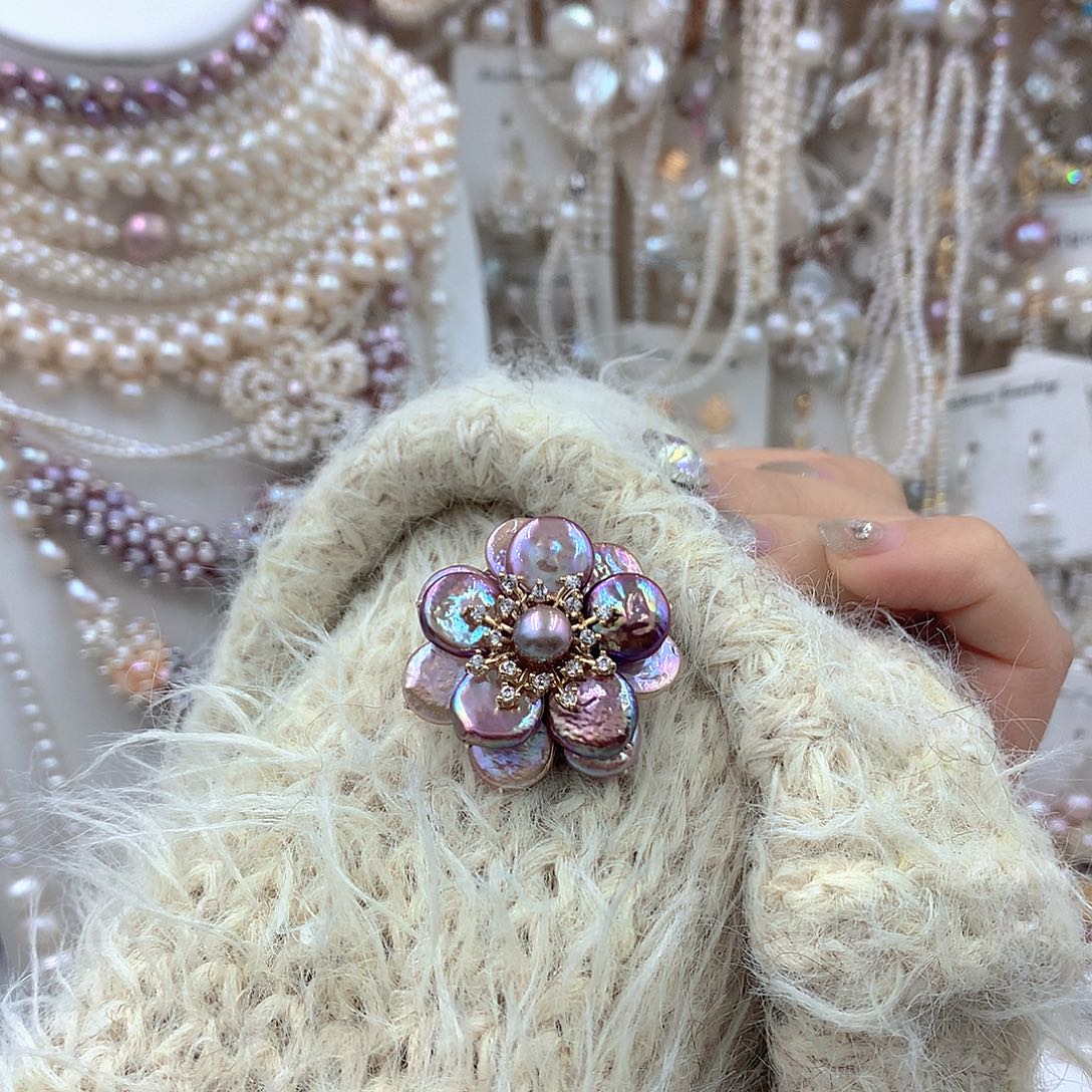 耳饰银S925镶嵌淡水珍珠