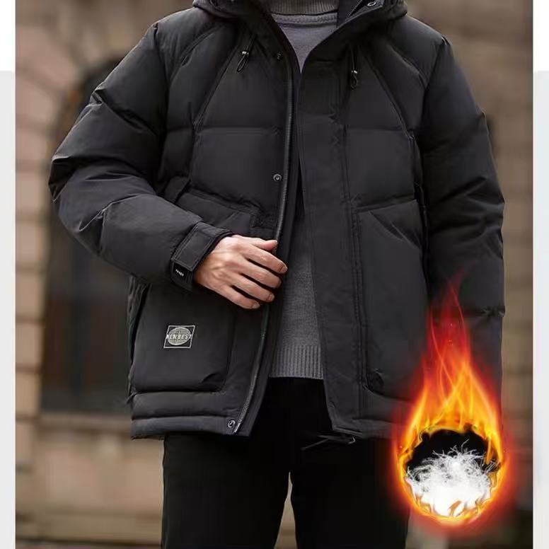 2025新款冬季羽绒服男士休闲保暖加厚高端连帽 W15