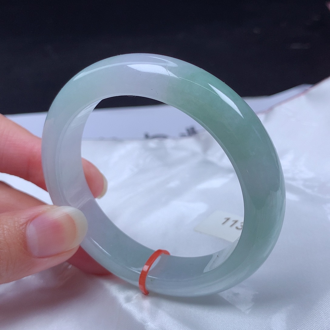 翡翠未镶嵌手镯54圈s1138