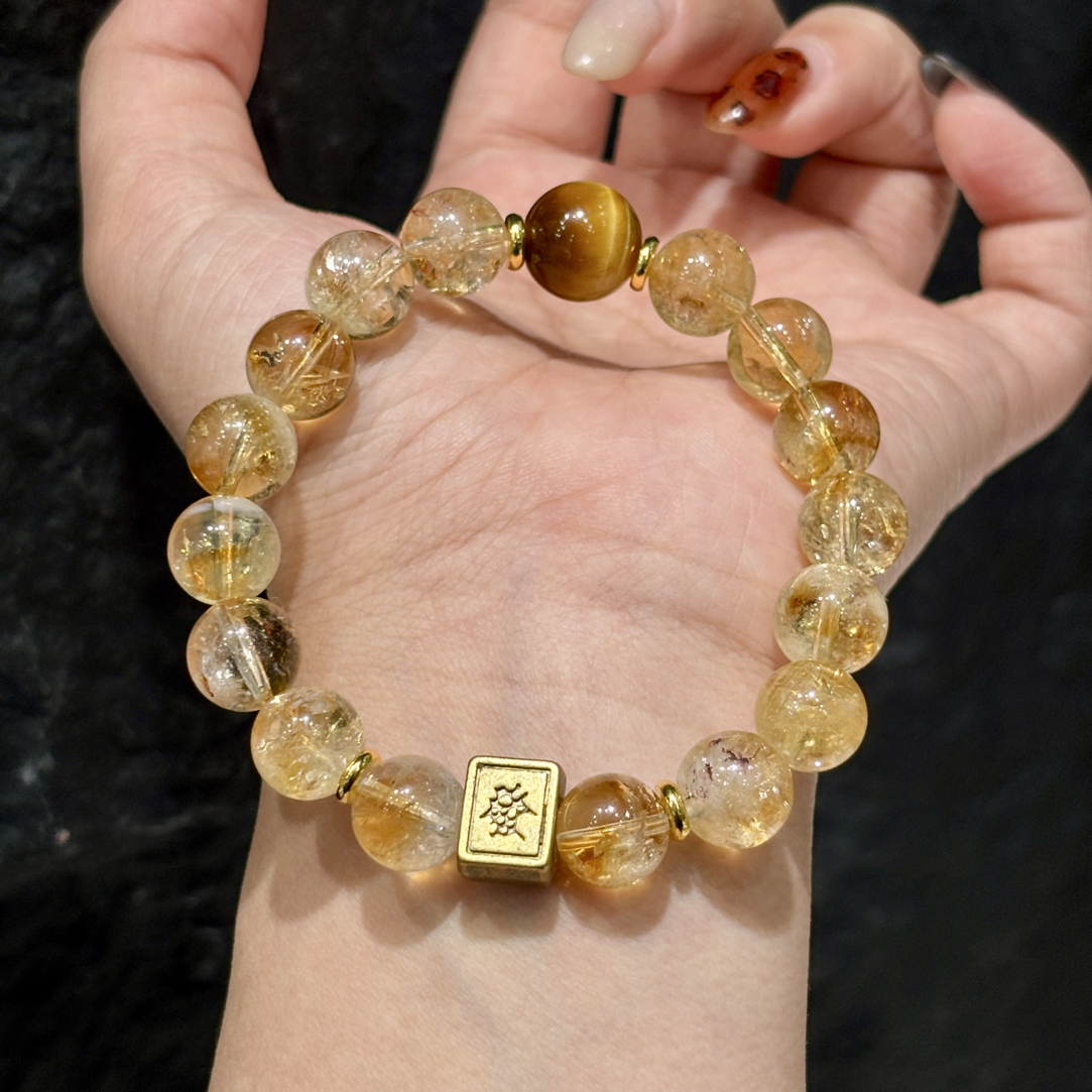 手链 【纳福進寳】招财进宝财源滚滚 招正财聚福气  黄水手串