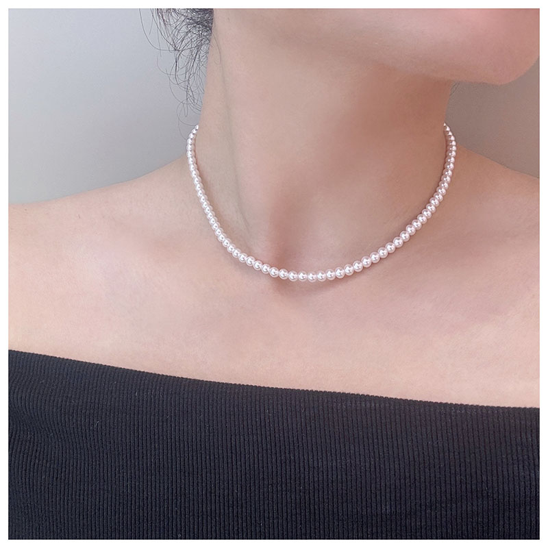 吊坠925银仿珍珠 珠珠项链baby珠气质时尚经典仙女百搭白色