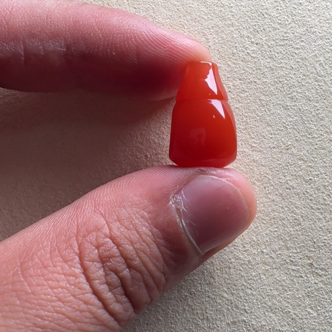 南红玛瑙三通对孔11.7未镶嵌