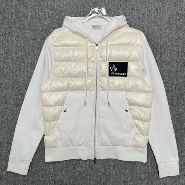 99新 MONCLER MAGLIA 拼接徽标连帽羽绒服/XXL码/99新/13675