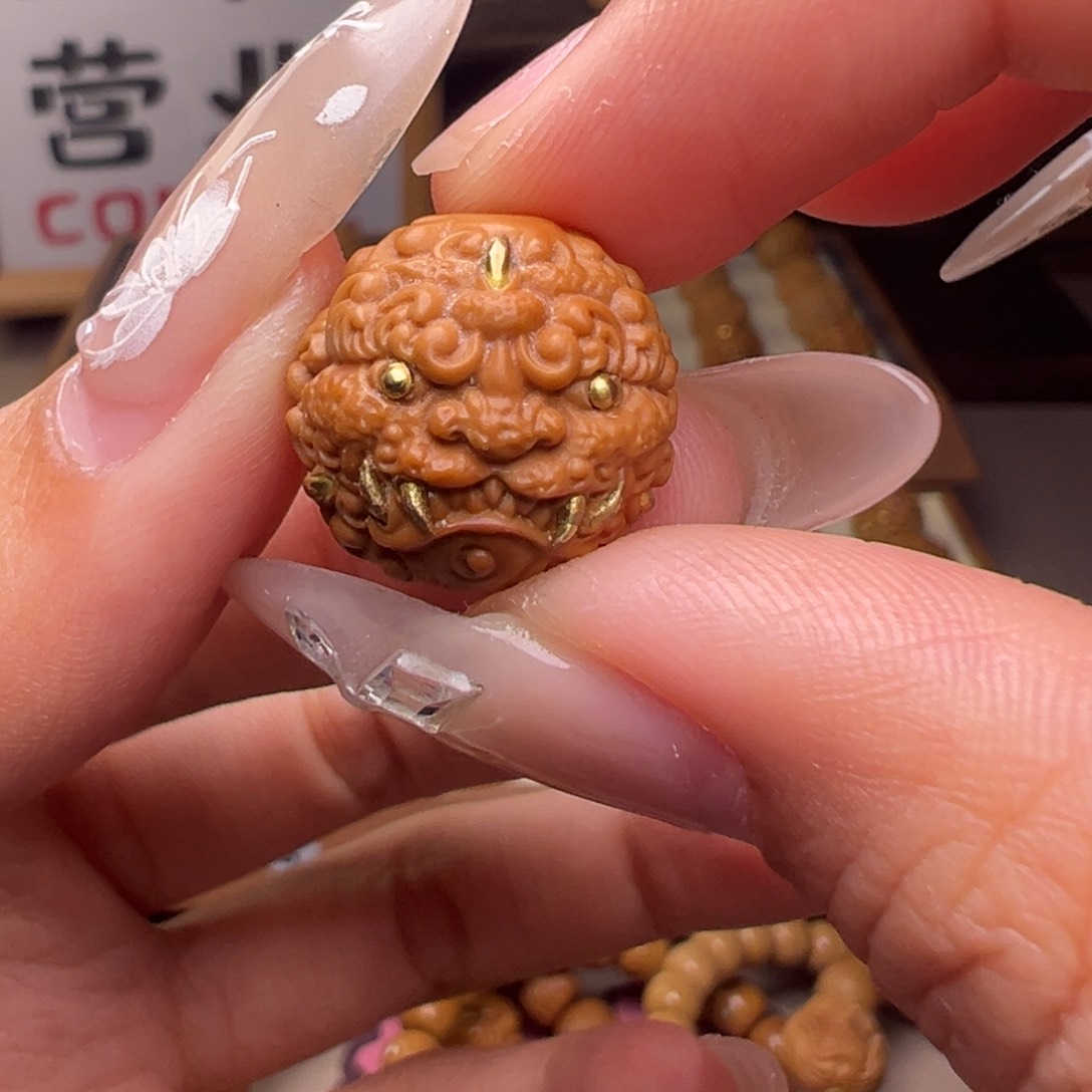 文玩核桃把件镶嵌款唐狮16➕尺寸全品有正常封口线