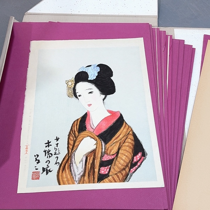 绘画木版画十张。     