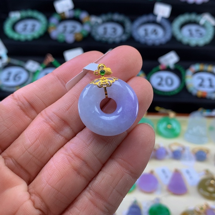 翡翠手链18K金镶嵌翡翠 