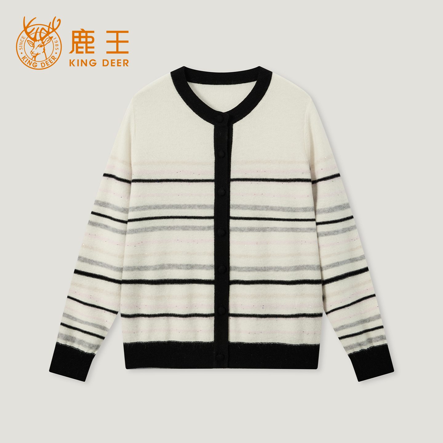 【达】King Deer/鹿王秋冬新款女式长袖羊绒衫L805644