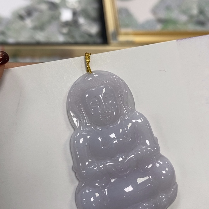 翡翠未镶嵌吊坠(不含链)观音