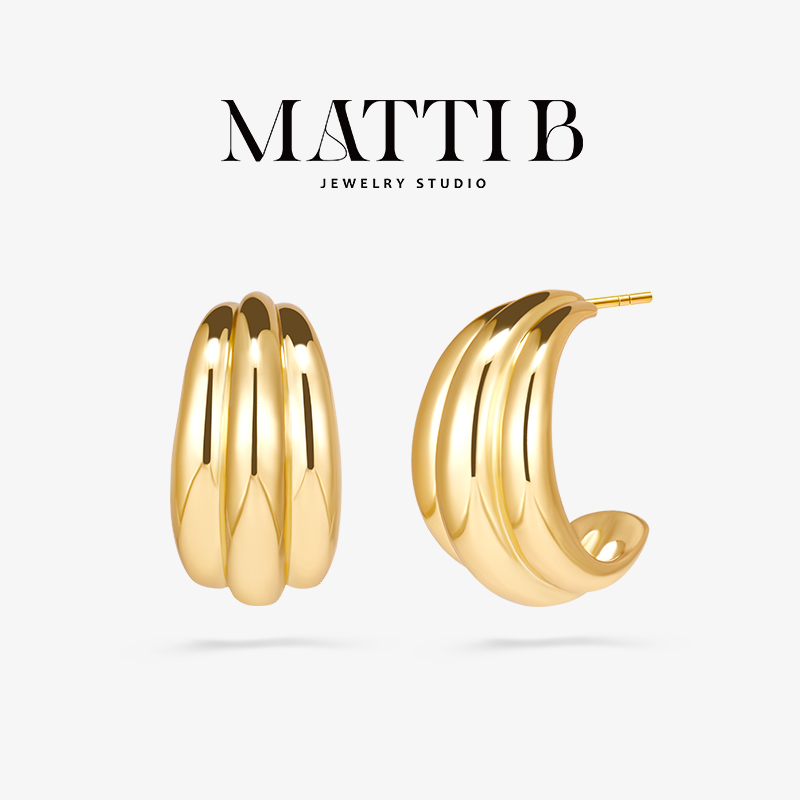 铜合金耳饰 小众设计轻奢高级感极简气质百搭新款爆款耳钉女1995 