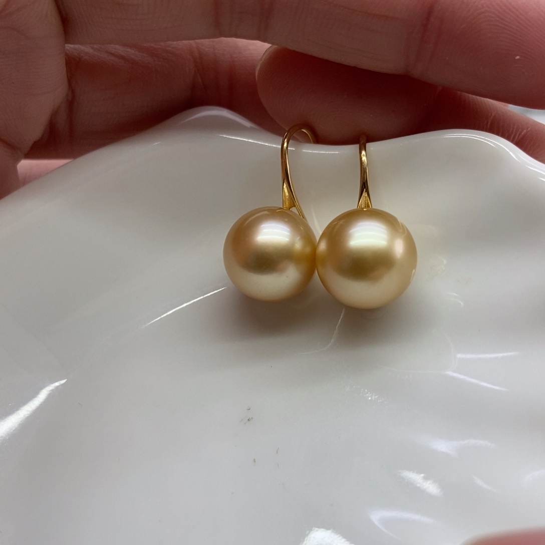 海水珍珠耳饰银S925镶嵌