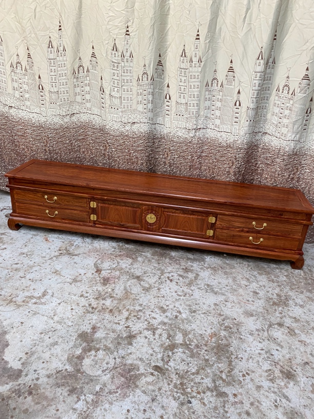 刺猬紫檀电视柜198×46×51高团圆电视柜地柜红木家具古典家具