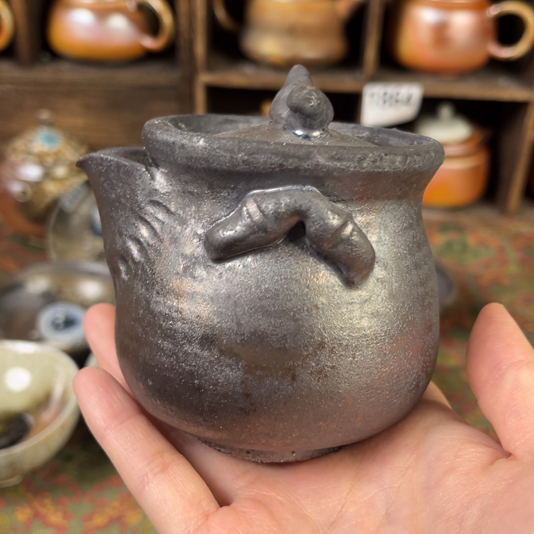 摆件柴烧茶器铁胎宝瓶