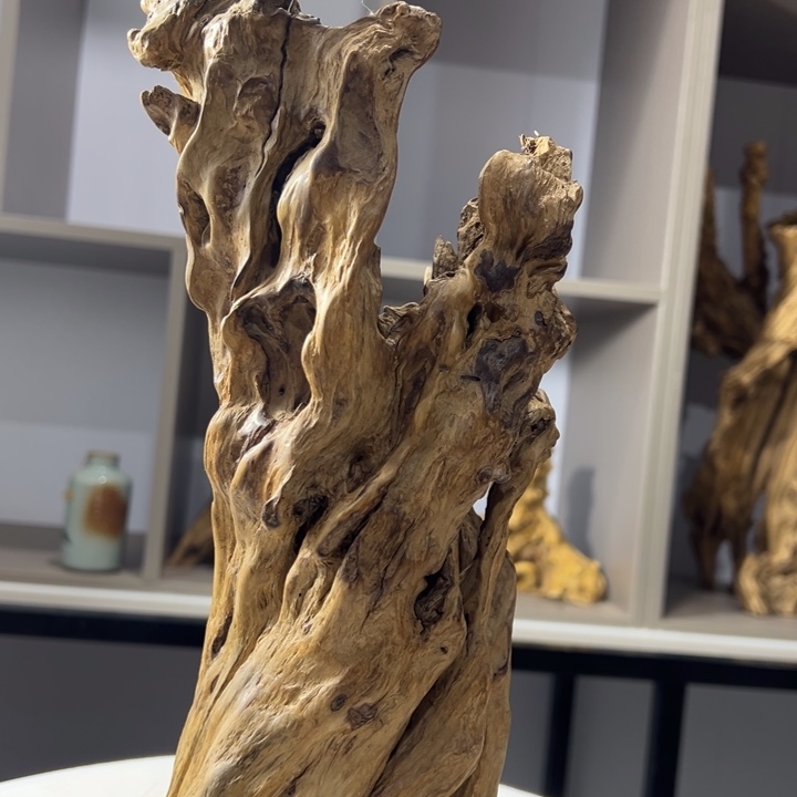 木石榴木风化花瓶摆件