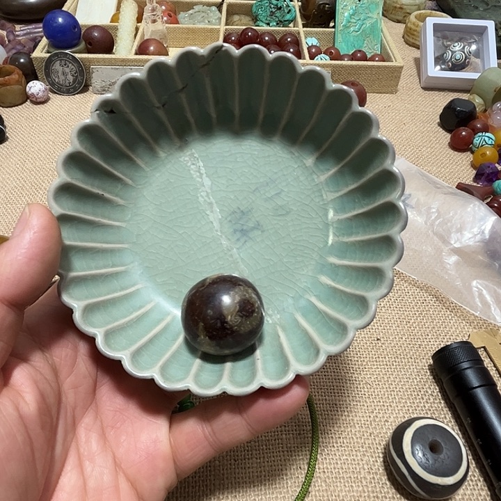 摆件中**化瓷器老物件摆件手工