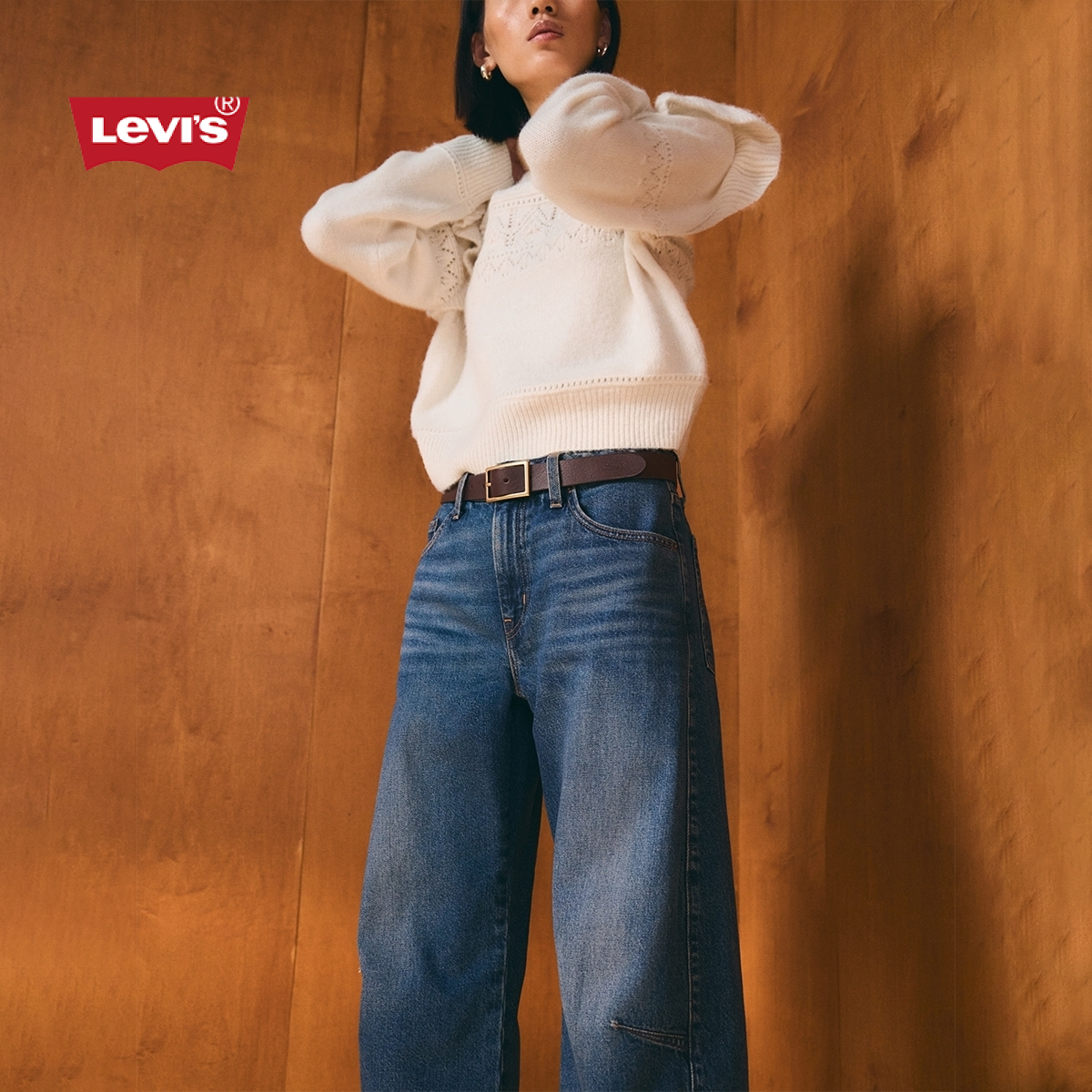 【商场同款】Levi's李维斯25秋季女Baggy宽松弯刀牛仔裤0039A-0001