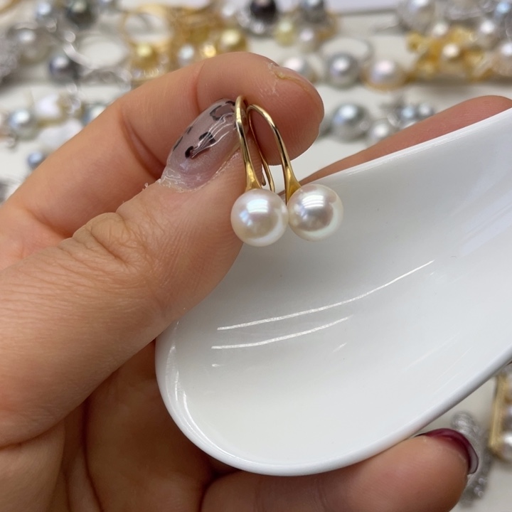 海水珍珠耳饰银S925镶嵌