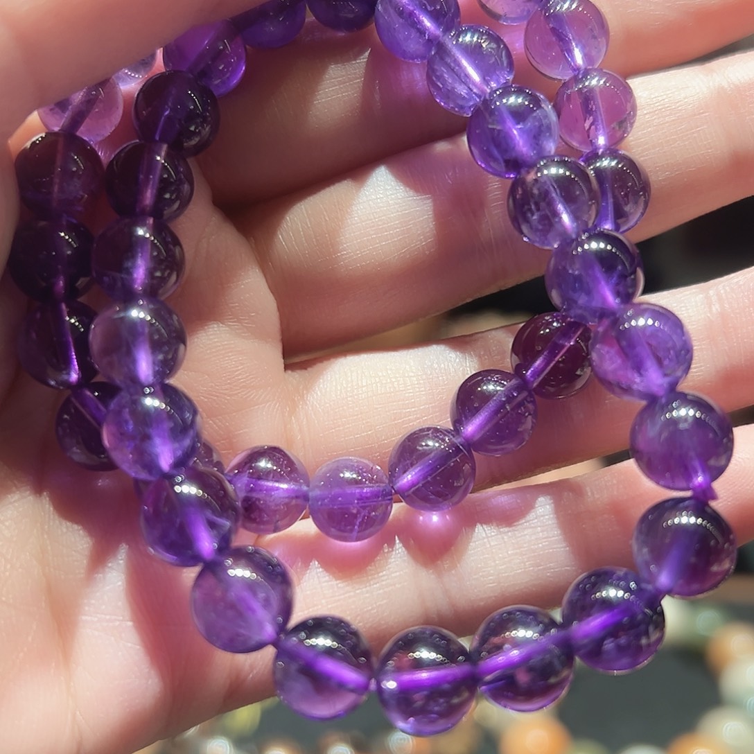 水晶未镶嵌手串紫水晶