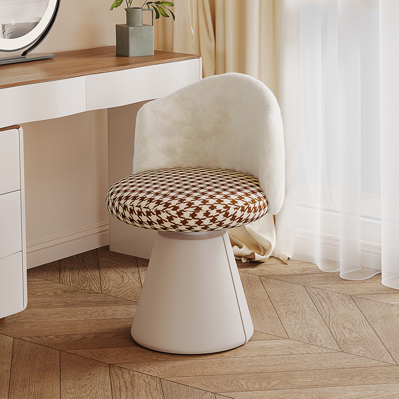 轻奢化妆凳女生卧室梳妆台椅子靠背高级感化妆椅家用小户型梳妆凳