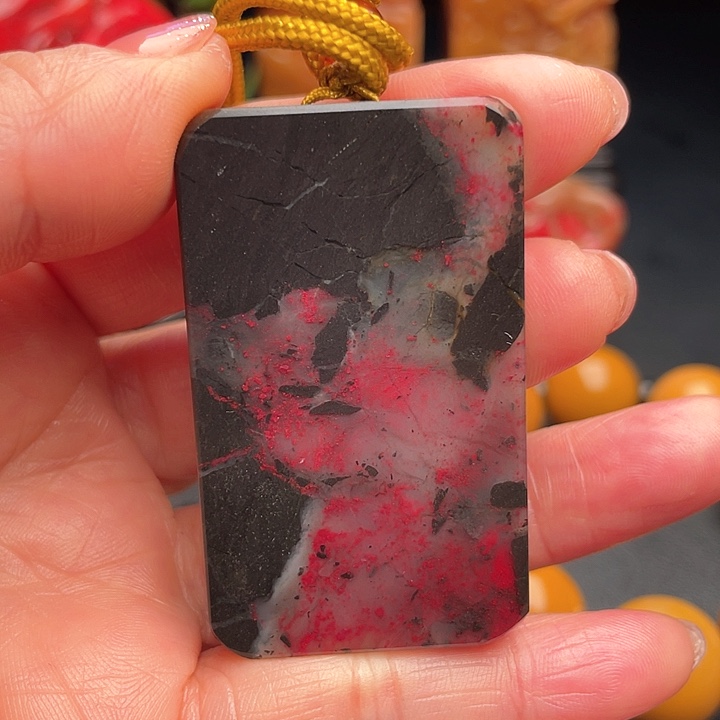 鸡血石用****3昌化鸡血石印章闲章挂件