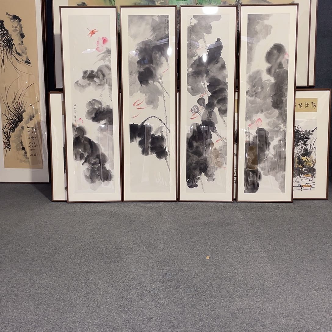 国画手绘画作品带框发货