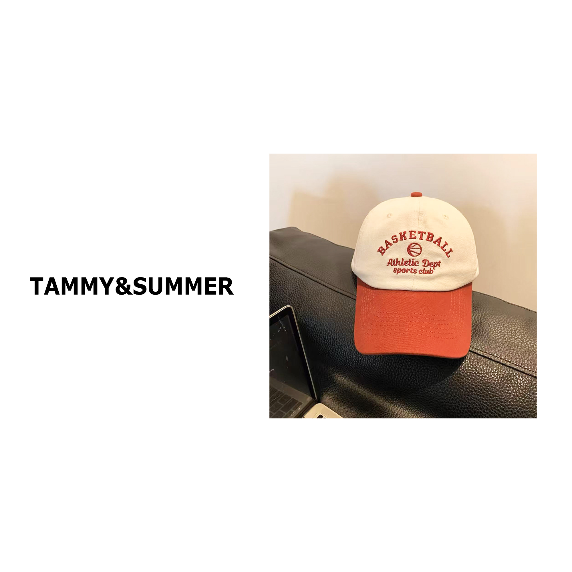 【Tammy&Summer】韩系拼色百搭字母刺绣软顶棒球帽时尚鸭舌帽56111