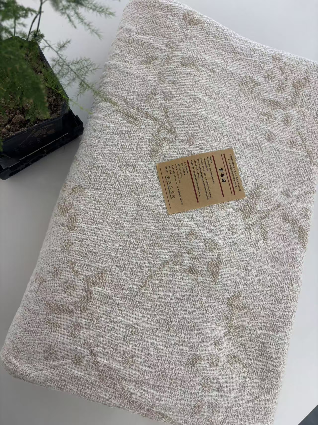 M【桃书花信】150*200cm高端轻奢罗布麻精梳纱床盖亲肤透气可机洗