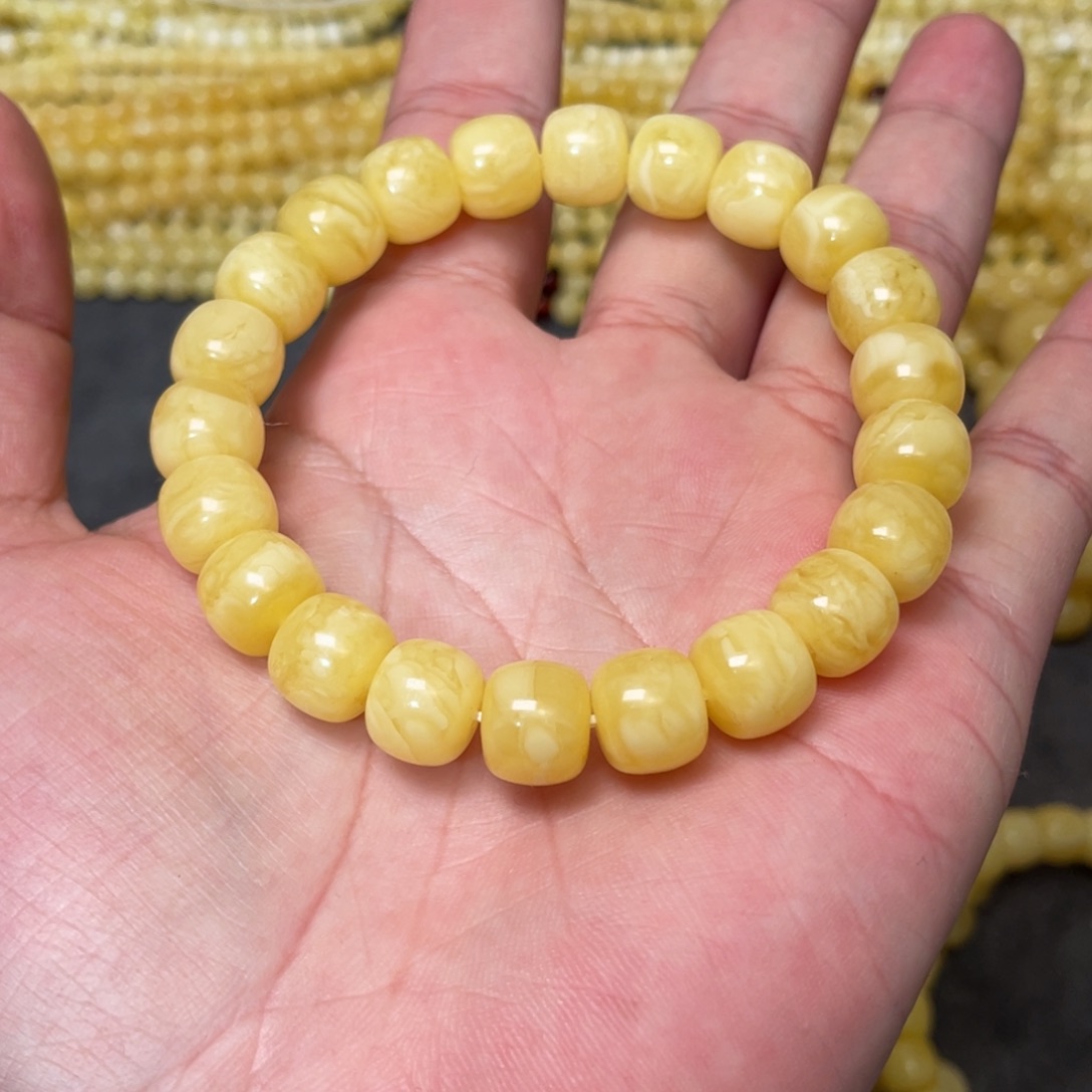 蜜蜡裸石未镶嵌蜜蜡手串10.7mm