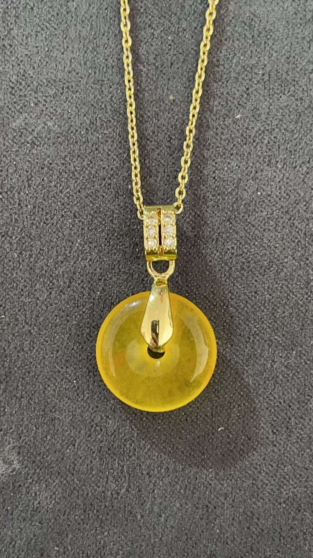 福玺甄选黄平安扣吊坠7751